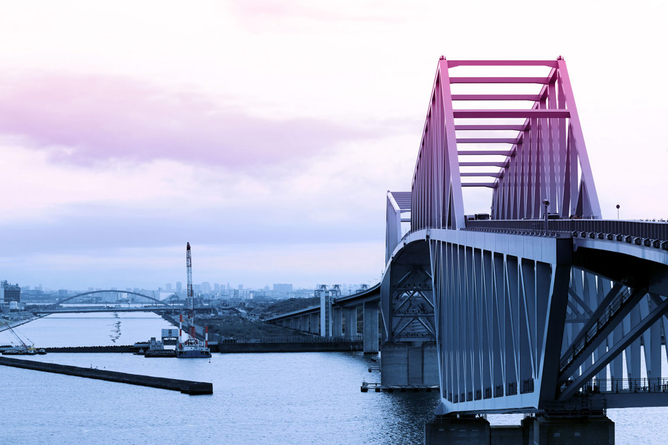 A bridge standing above the water