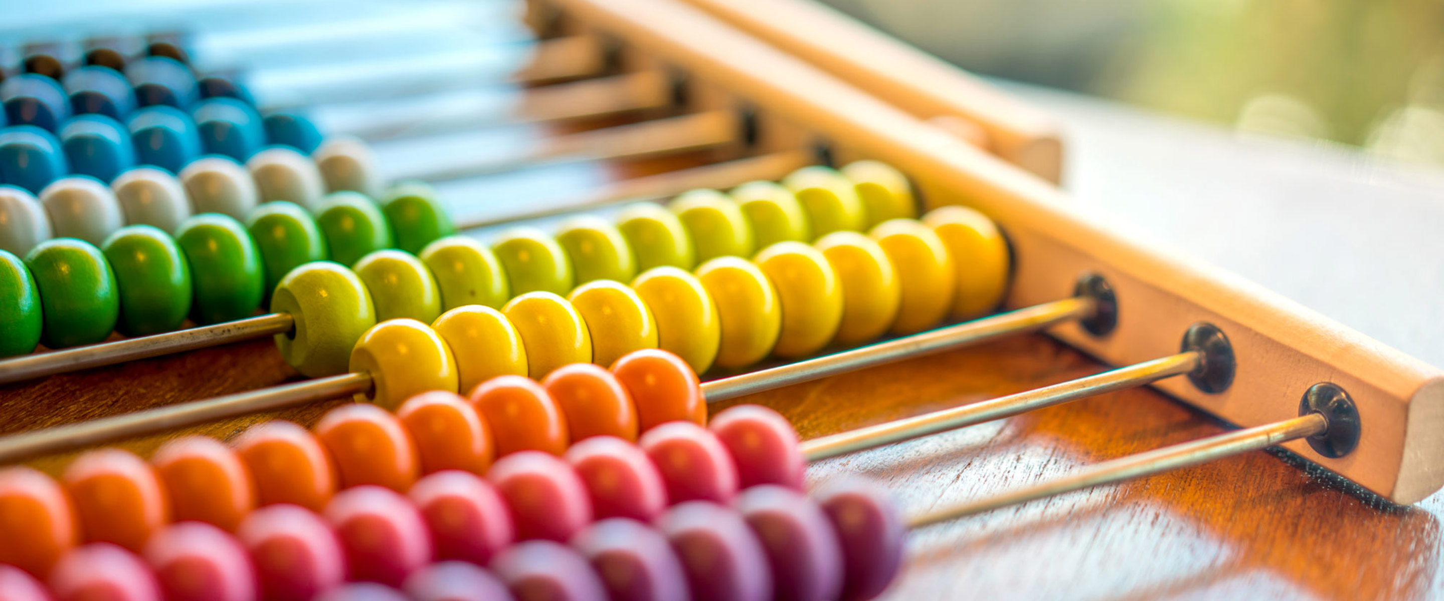 A colourful abacus on a table