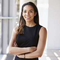 portrait of university student crossing arms