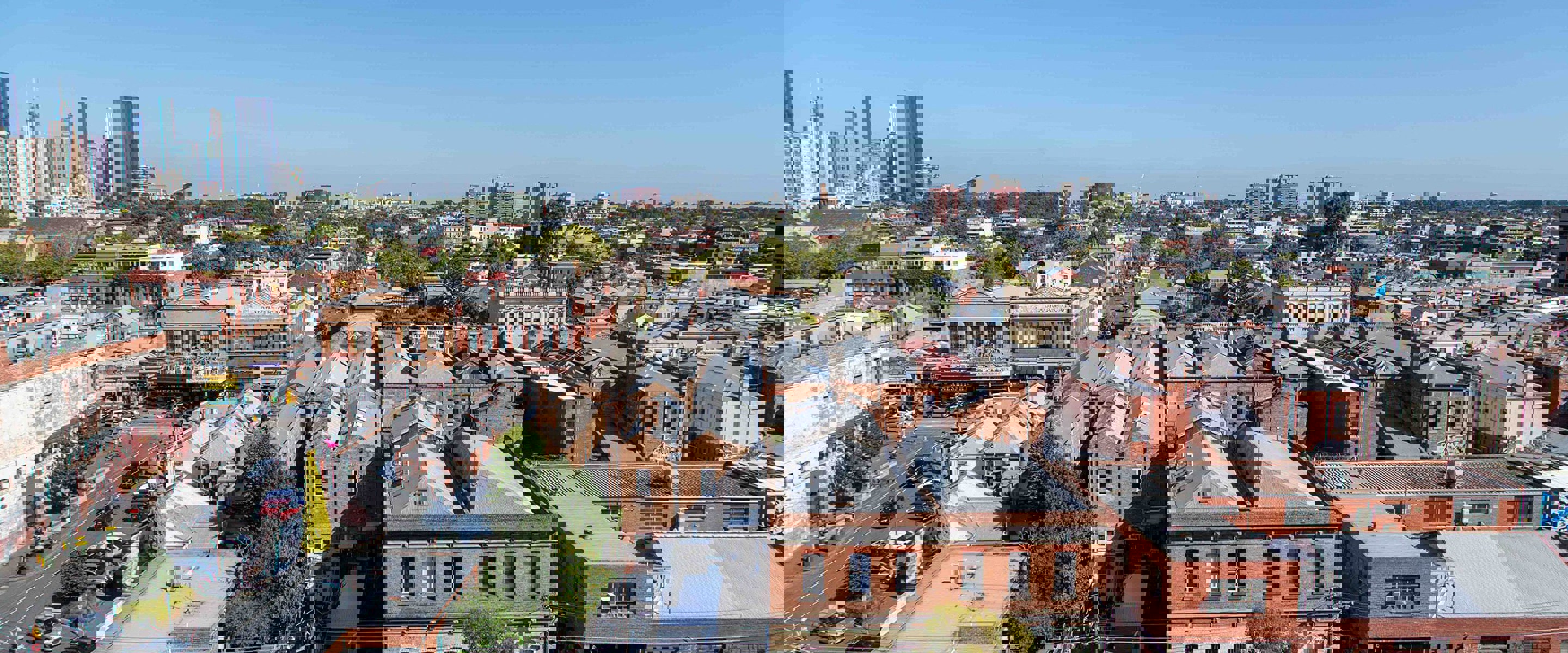 City view from roof top of Collingwood campus - Angle 2