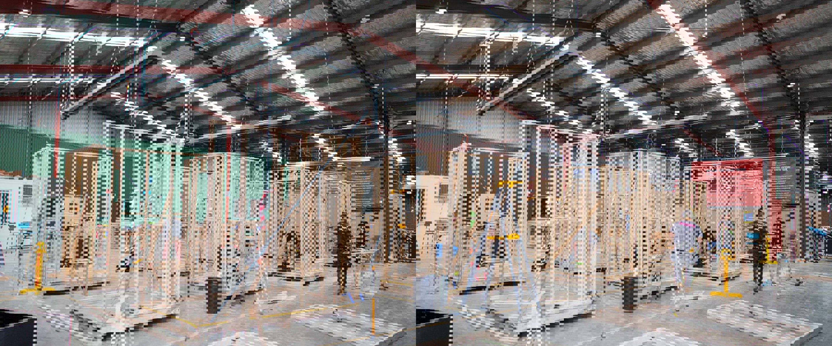 Epping Campus Carpentry construction facility - sample building frames