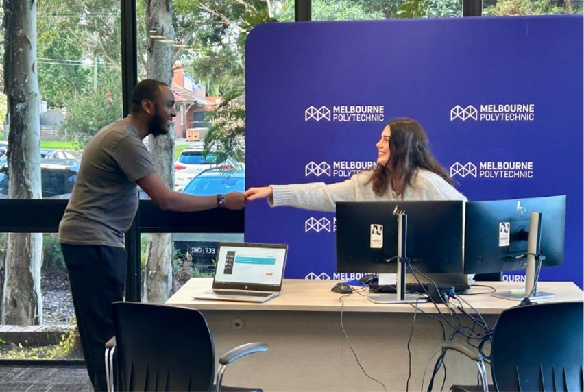 new student Feisal enrols at Melbourne Polytechnic