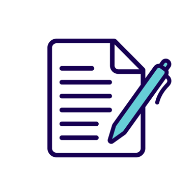 illustration of a pen hovering over a document