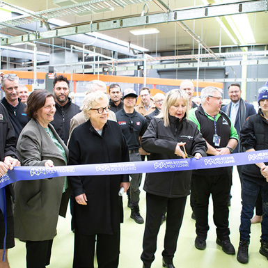 Minister for Training and Skills and the Minister for Higher Education, the Hon Gayle Tierney MP cuts the ribbon for the Advanced Manufacturing Centre of Excellence at Melbourne Polytechnic's Heidelberg campus