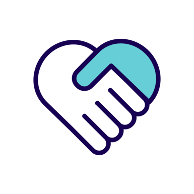 illustration of 2 hands holding in the shape of a heart