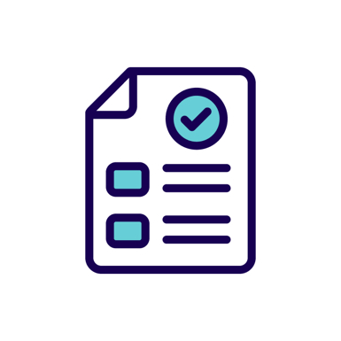 illustration of a document with a tick