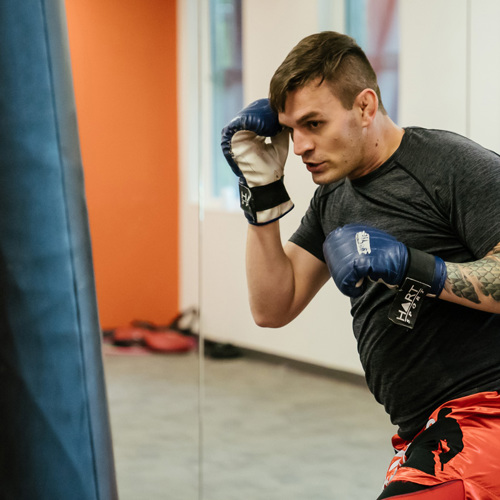 Outstanding Student of The Year Bart Kubiczek boxing in the ring 