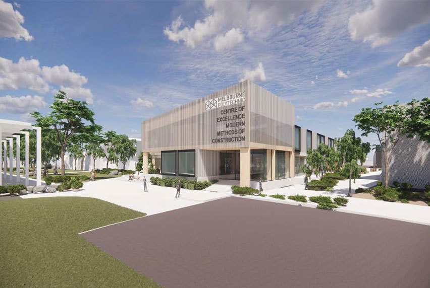 An artist's impression of the new building, showcasing modern architecture and innovative design elements.