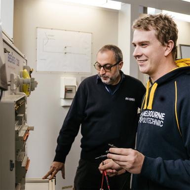 Outstanding Student of The Year David Jarman with Electrotechnology teacher